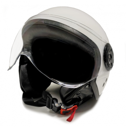 White Motorcycle Jet Helmet with Protective glasses Size L