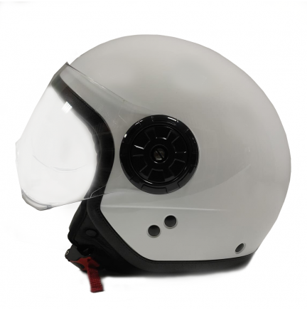 White Motorcycle Jet Helmet with Protective glasses Size S