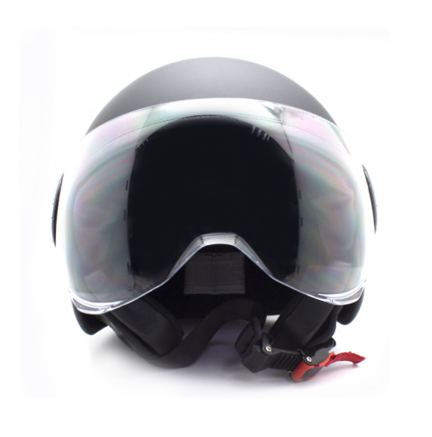 Casco Moto Jet Negro con gafas Protectoras Talla S