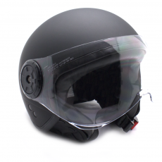 Black Motorcycle Jet Helmet with Protective glasses Size L