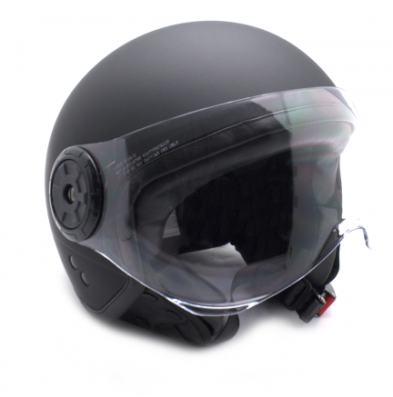 Black Motorcycle Jet Helmet with Protective glasses Size S